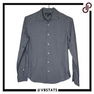 Vince. Blue-Brown-White plaid long sleeve‎ shirt in size medium.